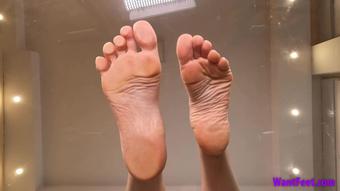 WantFeet - Ariya Soles On Glass - Floor View - 4K Mp4