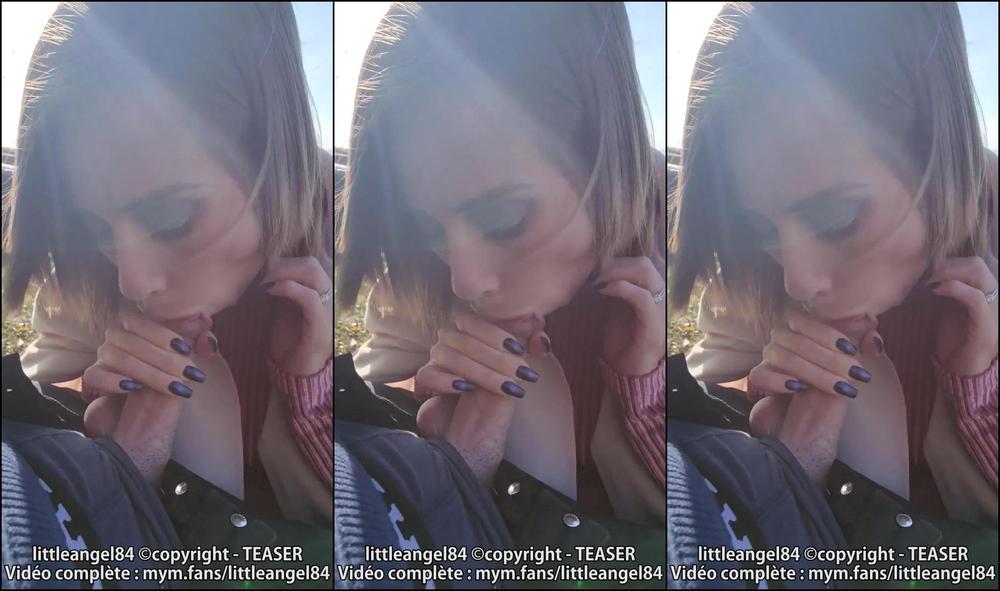 Littleangel84 - Super risky public blowjob at leman lake and creampie in the Swiss countryside