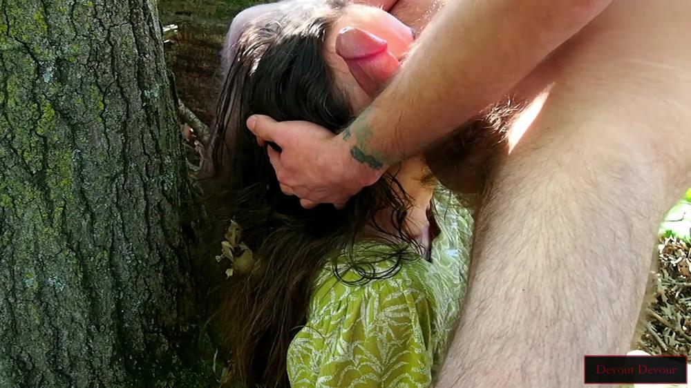 Forest Pixie Overwhelmed by Thick Cock Fucking Her Mouth, Cum on Her Face