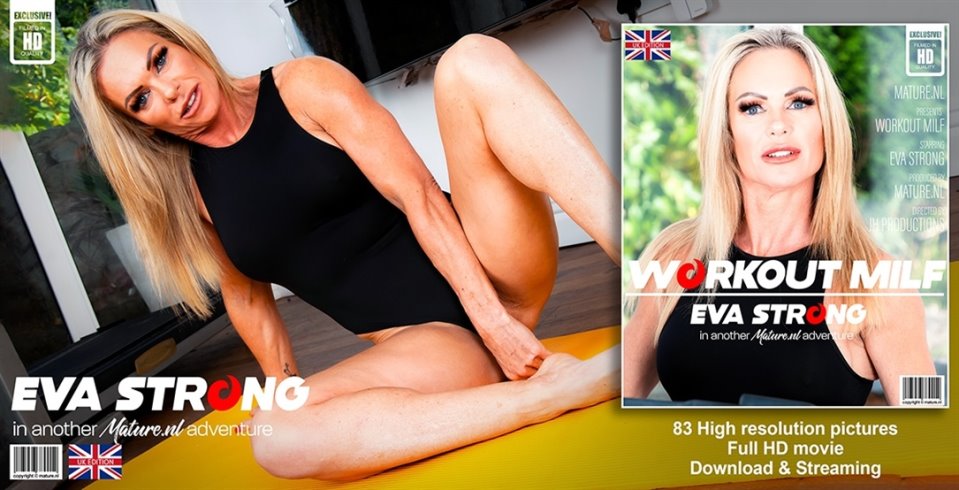 Eva Eva Strong Works Up A Sweat When Her Toys Come Up At Her Workout Routine