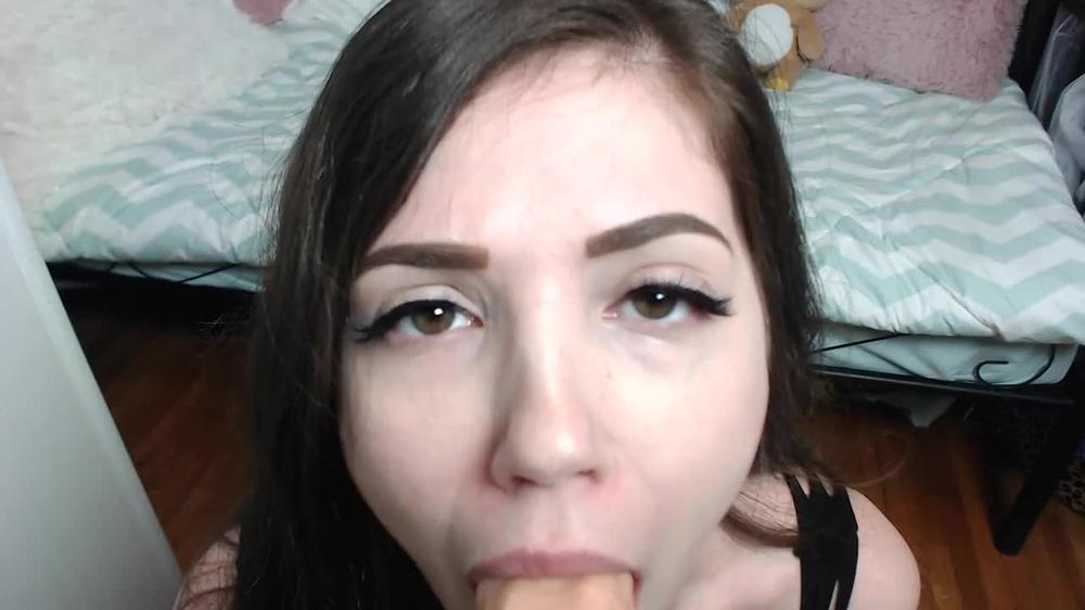 POV blowjob facial with cumming dildo lilcanadiangirl