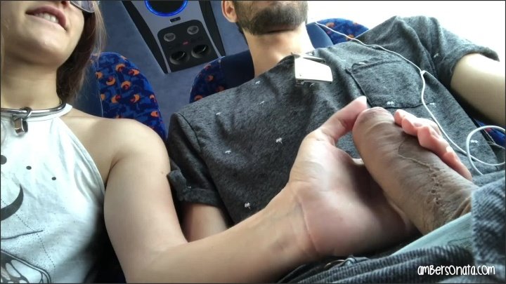 Amber Sonata Real Public Bus Girl Swallows My Cum