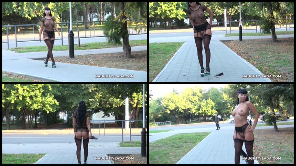 Naughty Lada Com   Public Flashing And Playing In Stockings   1080P