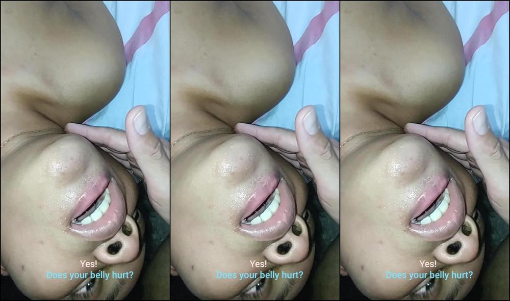 Stepdaughter in extreme bulge Deepthroat up side down and cum in throat