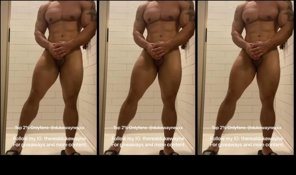 Jerking my fat cock in the shower