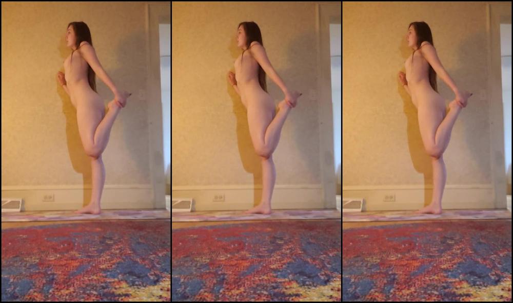 Bending over for you (stretching and light workout naked) Back View