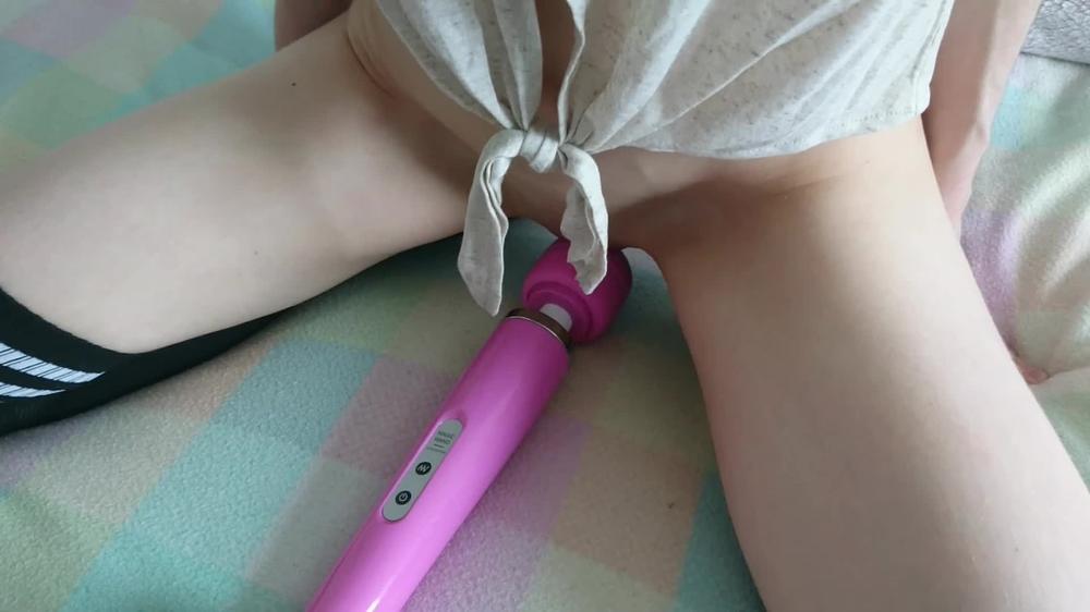 cute lesbian submissive girl begs to cum || intense ruined orgasm