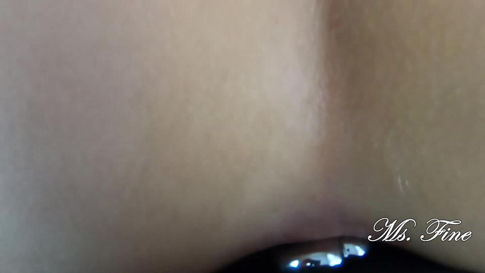 Blonde teen gets ass fucked in fishnet dress! Amateur wife doggy style anal