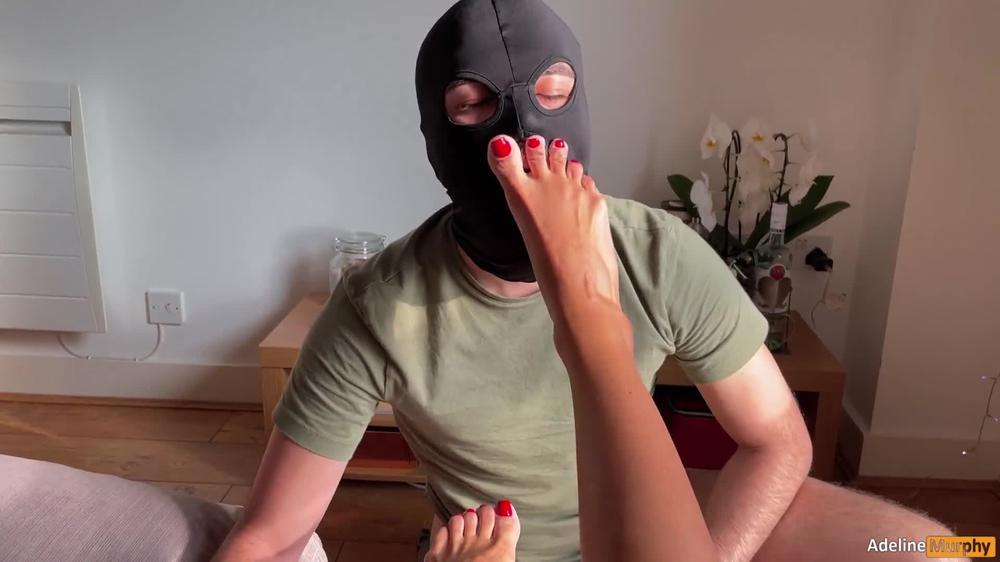 That's Right Slave, Lick My Beautiful Feet! Adeline Murphy Allows Slave To Cum On Her Feet