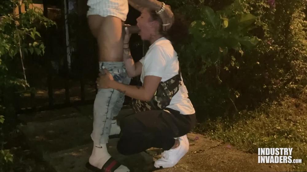 Industry Invaders - Violet Vasquez Public Blowjob in front of her step moms house