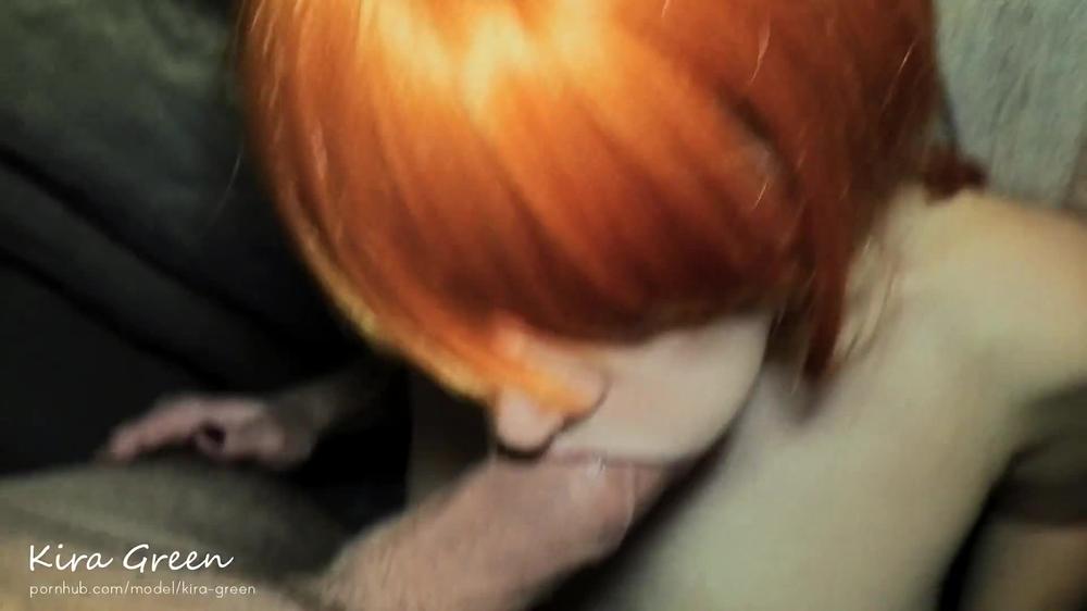 Fuck my face! Redhead Girl, Deepthroat Sloppy Blowjob, Mouthfuck - Amateur Homemade Teen Kira Green