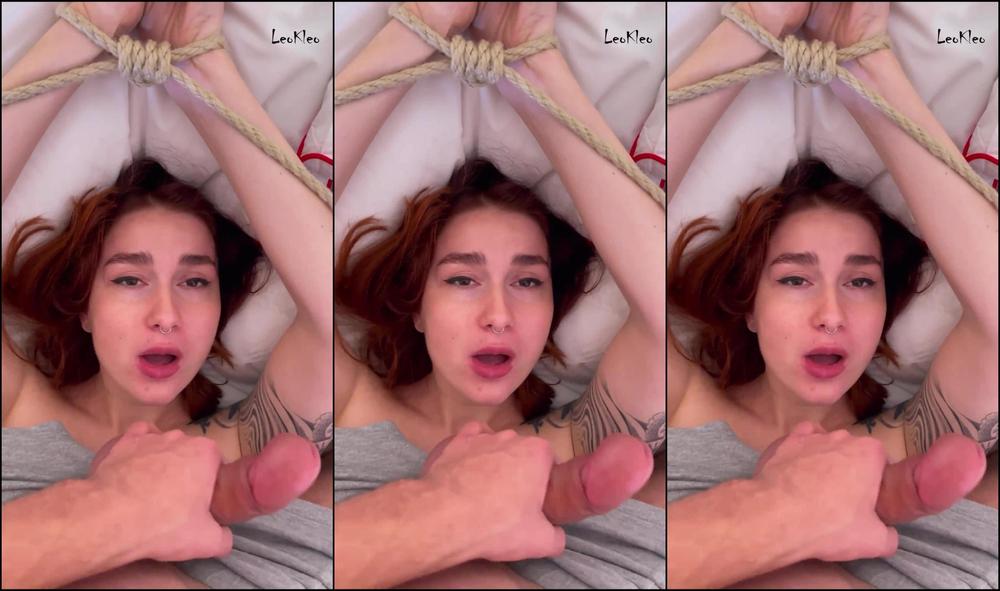 Passionate sex and blowjob with elements of bondage / shibari LeoKleo