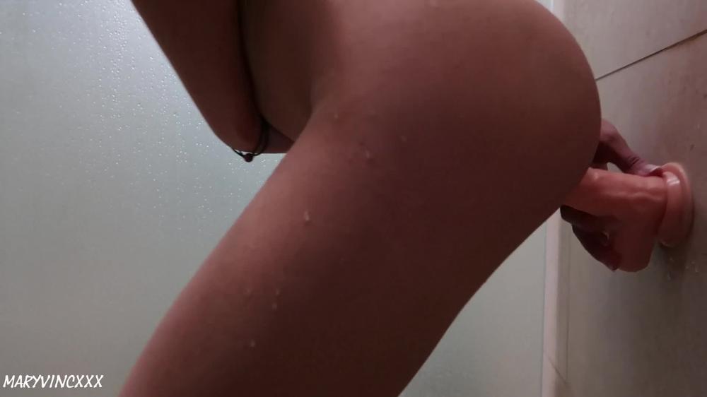 Fit Teen fuck dildo in the shower after the gym - MaryVincXXX