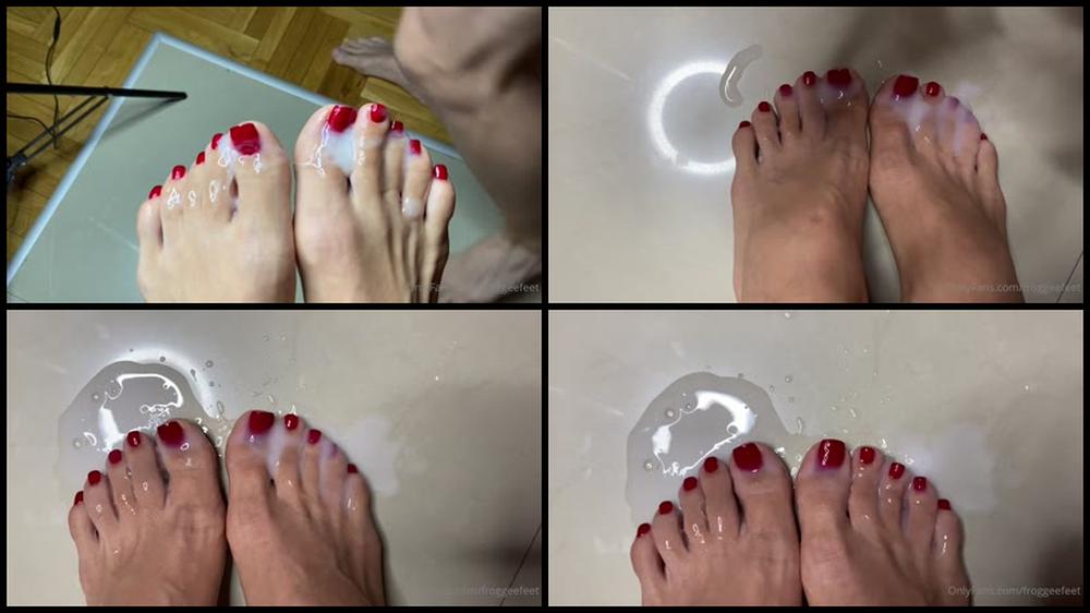 Froggeefeetvip 03 07 2021 2152891825 This Was A Custom Video Cumming On My Red Toes And Than Pouring 25 Cum Loads On My Toes