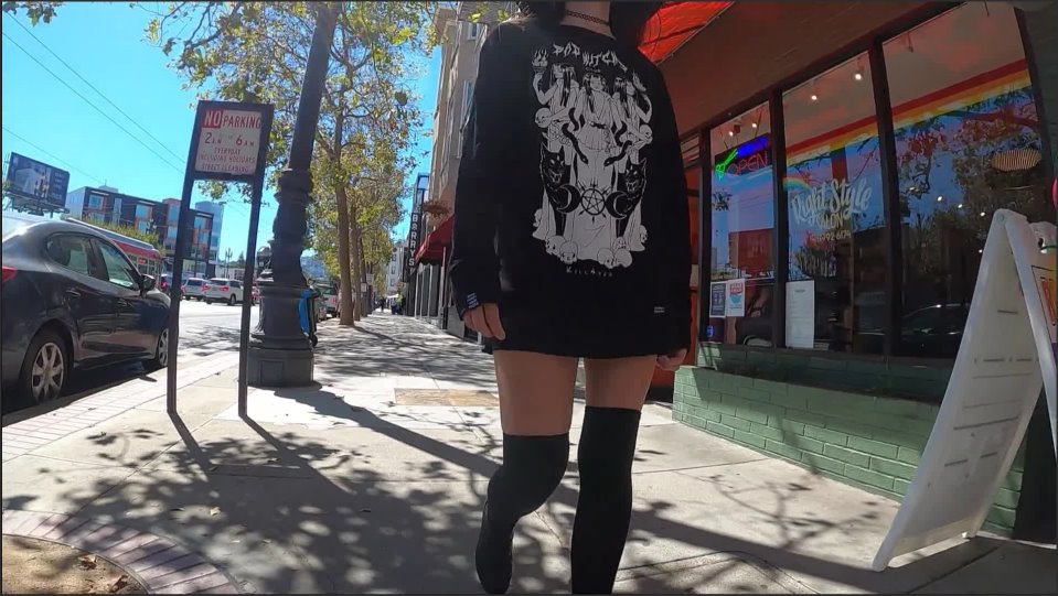 Shy Goth Sweater Bottomless Walk Part 1