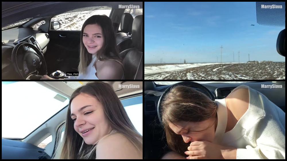 004 Hot Public Sex In A Car   In The Middle Of The Winter Field Maryslava 1080P