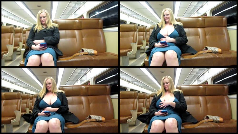 Cameron Skye Huge Boobs On The Train