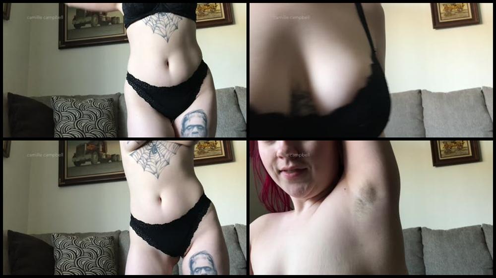 Camille Campbell Shaking Body N Stroking Body Hair 1080P