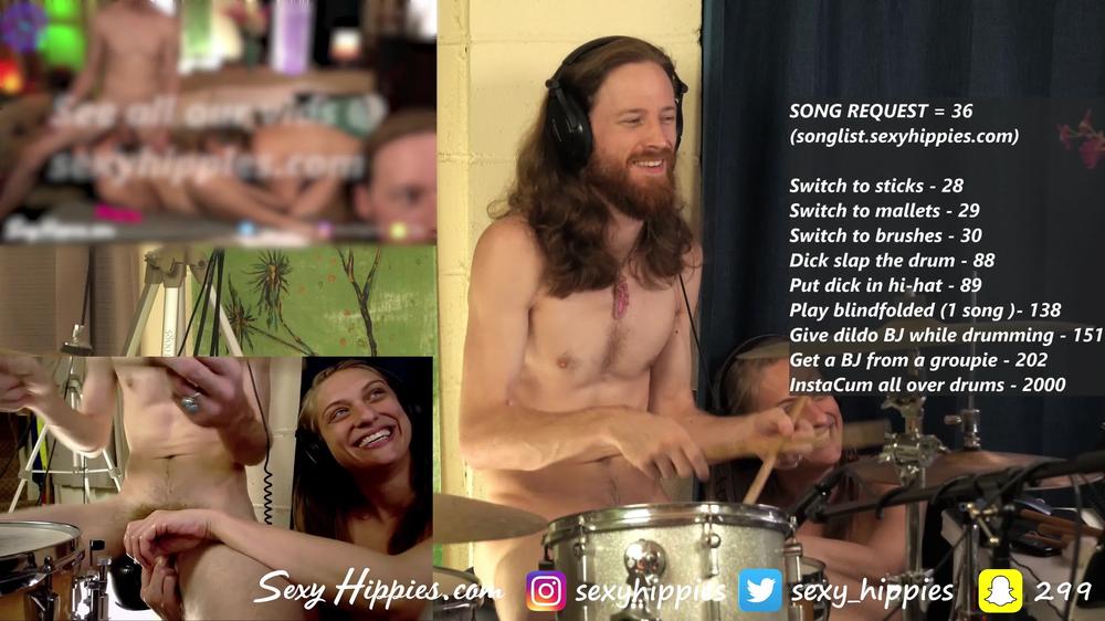 Handjob & Fingering While Drumming - Sexy Hippies