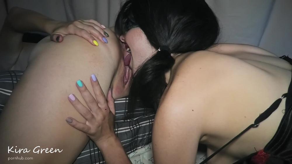 Threesome sex, red lipstick, blowjob with 2 girls, pussy licking, cum on face - ffm 3some (ShortVer)