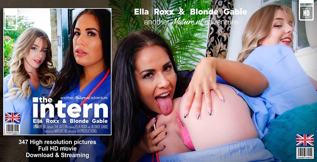 Ella Roxx (EU) (34) & Blonde Gabie (EU) (24) - Hot old and young lesbian sex between coworkers Ella Roxx and Blonde Gabie