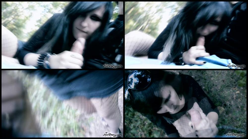 Goth Girl Takes Massive Cum Facial Outdoors   Sex Movies Featuring Ann Darcy