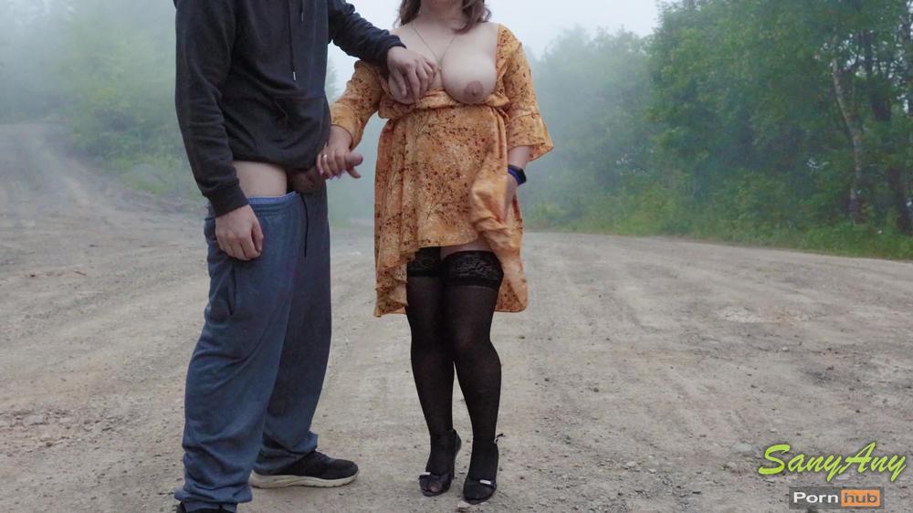 THE GIRL OF A DREAM! I pull my cock out this stranger is clearly horny! SanyAny