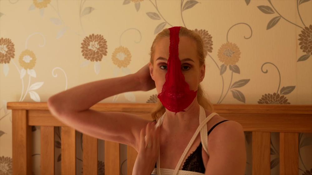 Ariel Anderssen Self Bondage With Sock Gag Panty Hood