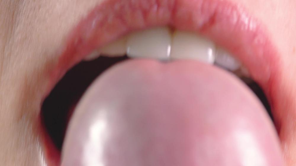 Close up blowjob, playing with my husbands hard cock head