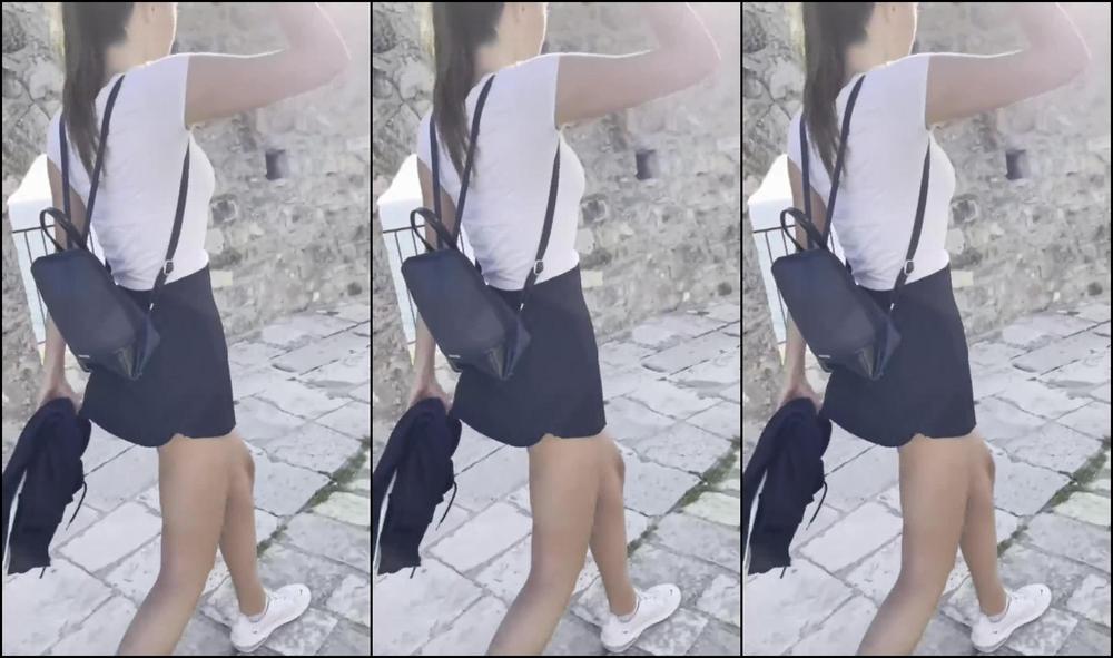 Public Pussy Flashing on my Vacation - Butt Plug was in my ass and i had no panties - Yoya Grey