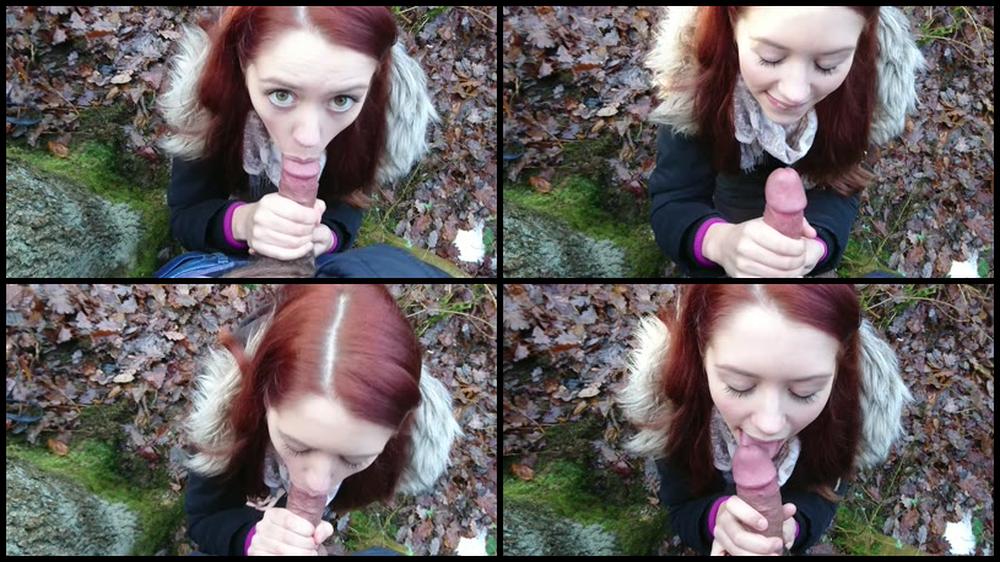 Naughtypoppyuk   Public Teen Sucking Cock In Woods Cim