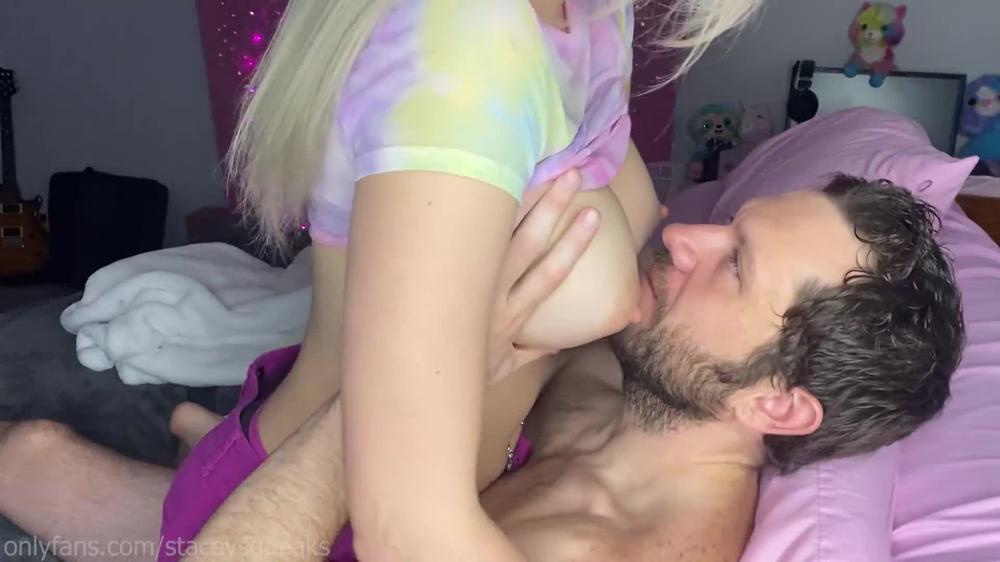 She Wants Him Sucking Her Big Tits