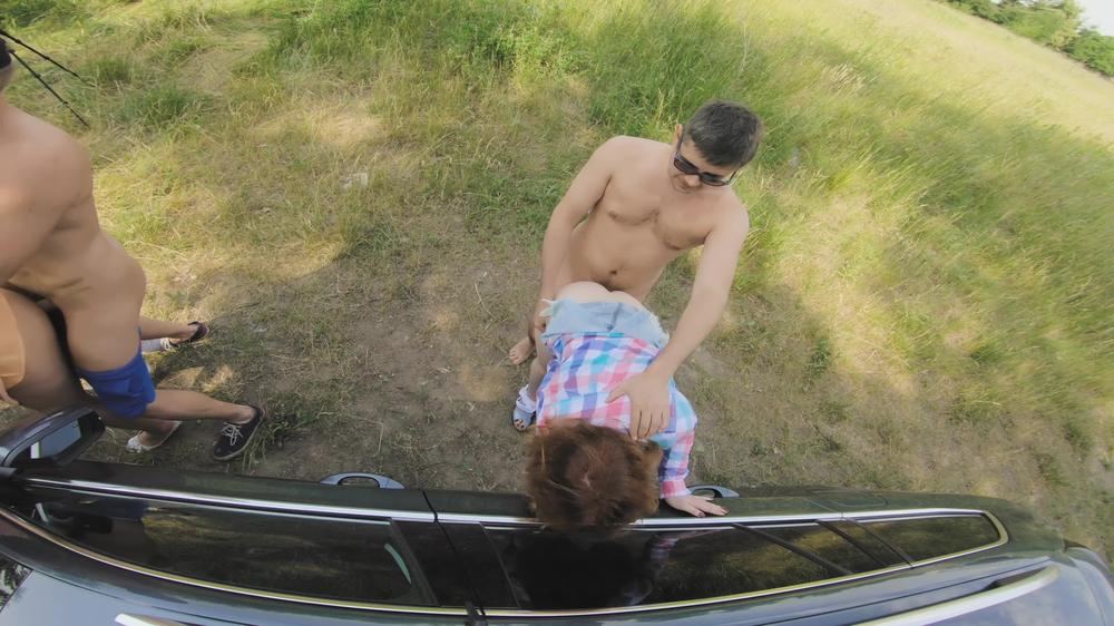 Two Sexy Hitchhiker Girls Fun Car Ride Paid by Foursome Orgy Ginger View 4K