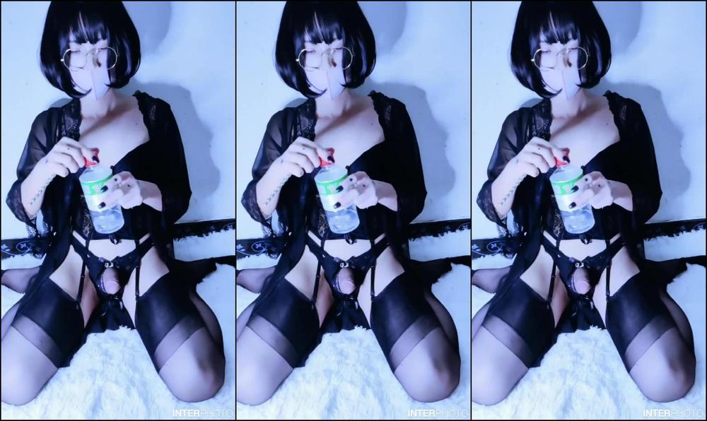 【伪娘】新玩具play尿道责榨精插射3次，真的一滴都没有了。