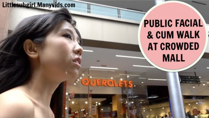 Littlesubgirl Public Facial Amp Cum Walk At Crowded Mall