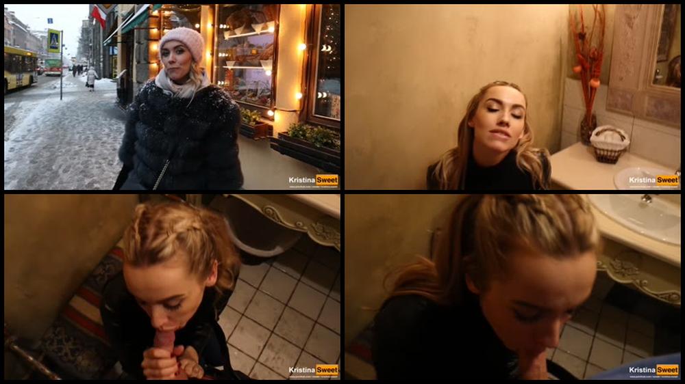 Public Blowjob He Cum In My Mouth In The Toilet In A Restaurant