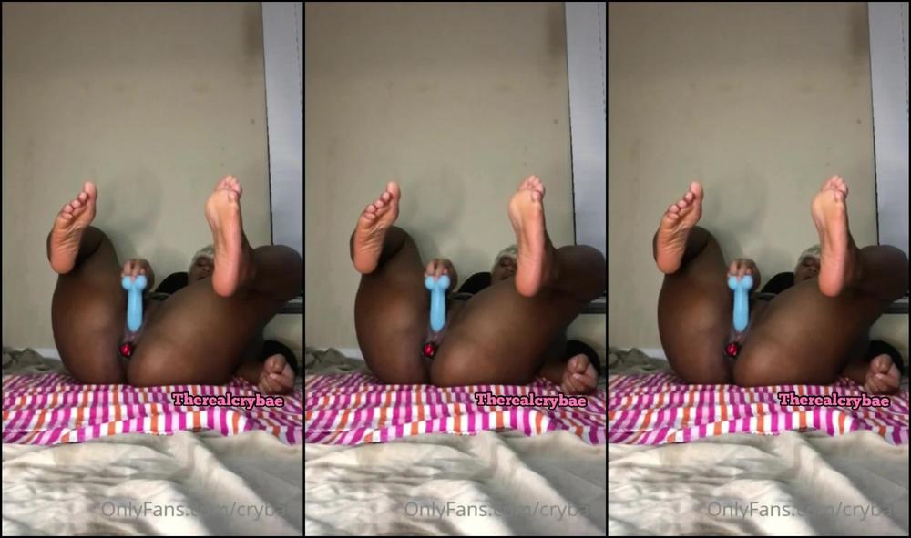 Crybae has fun playing in her creamy pussy and tight asshole