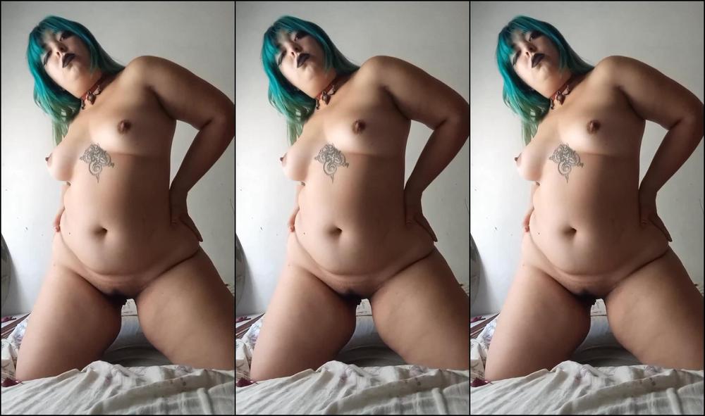 Latina beauty playing slowly with herself