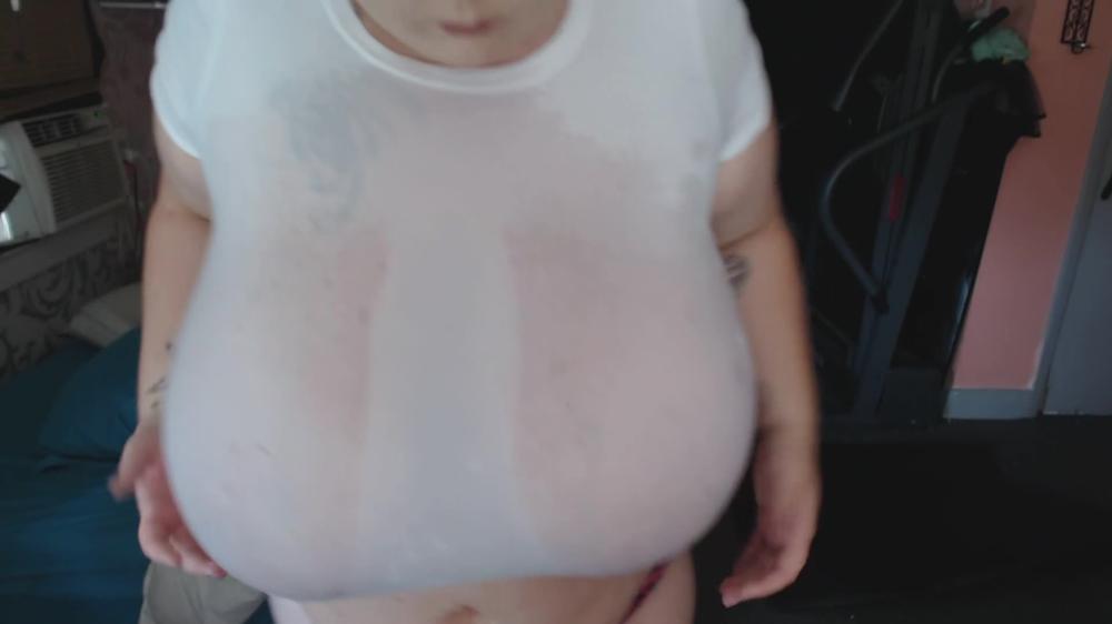 [Manyvids.Com] Massive Boobs In Tight White Wet T Shirt