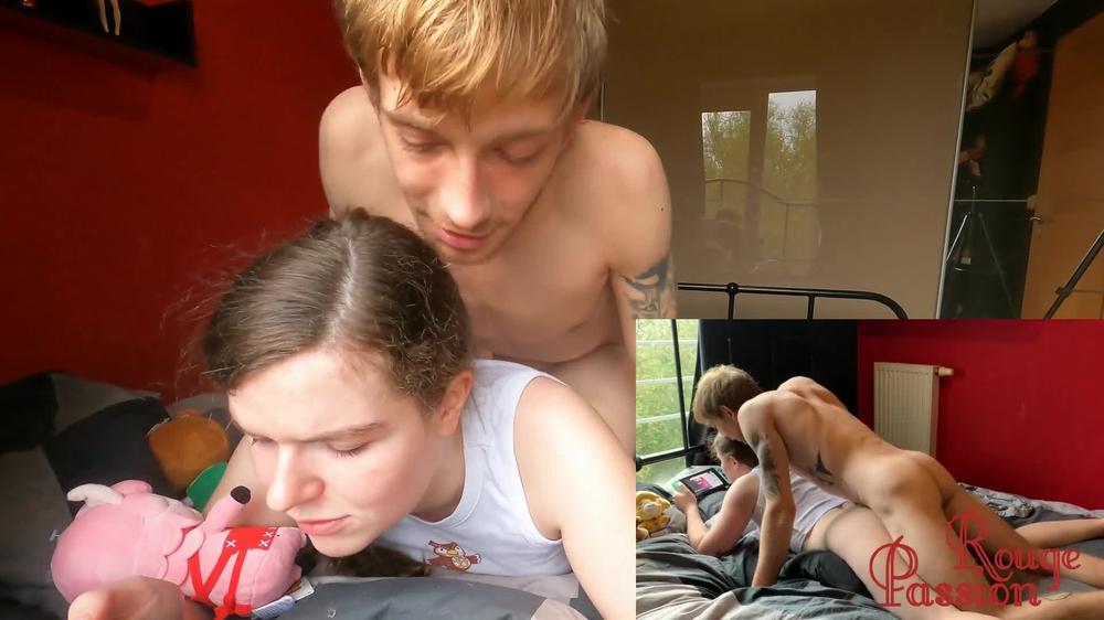 Gamer girl gets fucked hard while playing Animal Crossing - Amateur Rouge Passion