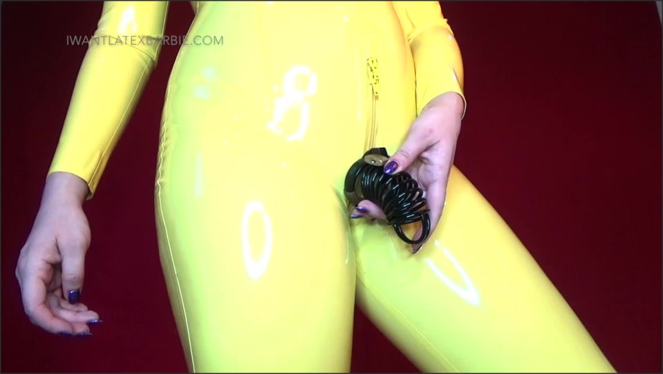 Latex Barbie Chastity Day 2 Squeeze