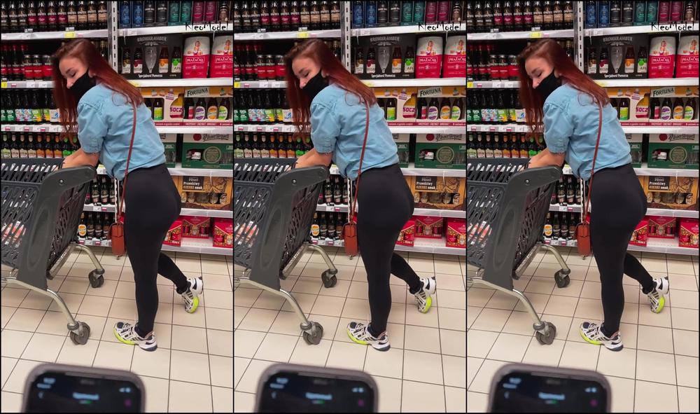Public play with lovense lush inside the store KleoModel orgasm