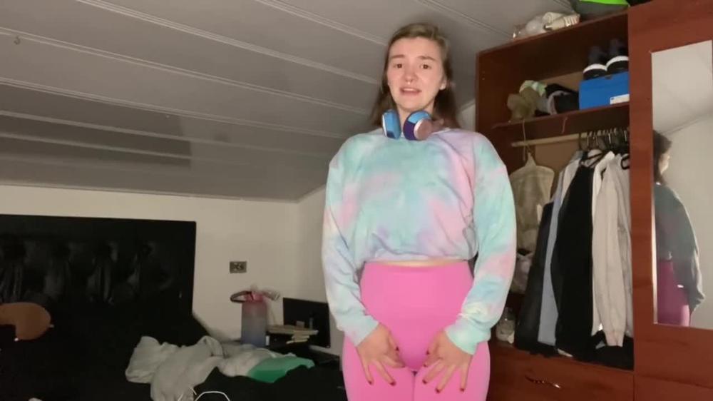 Pee desperation! Girlfriend pisses her pants for you! POV