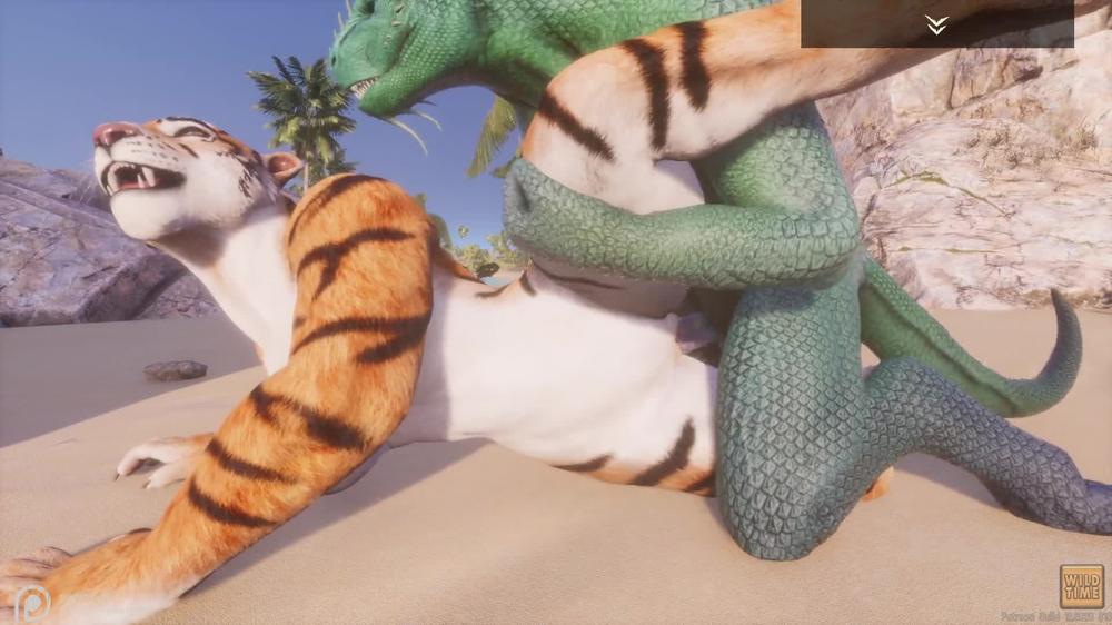 Wild Life / Scaly Furry Porn Tiger With Dragon