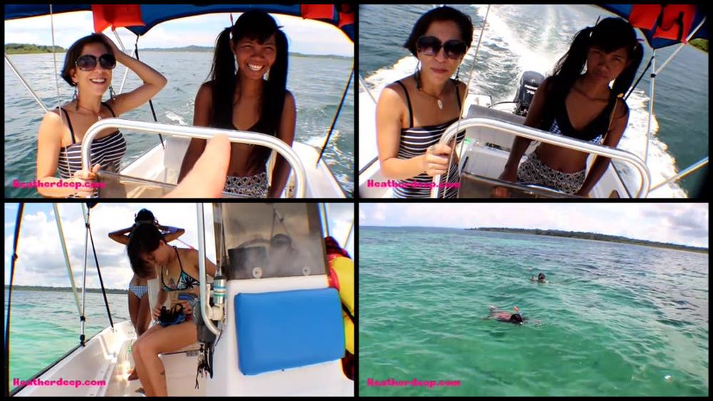 Heather Deep Goes Out Skinny Dipping With New Girlfriend And Teaches Her To Get Throatpies