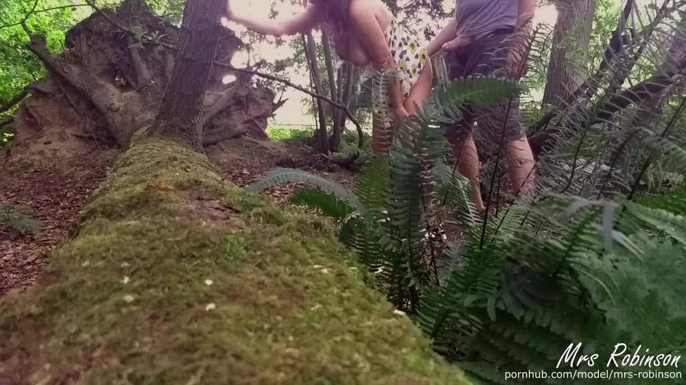 Couple having Public Sex in the woods from Voyeur POV