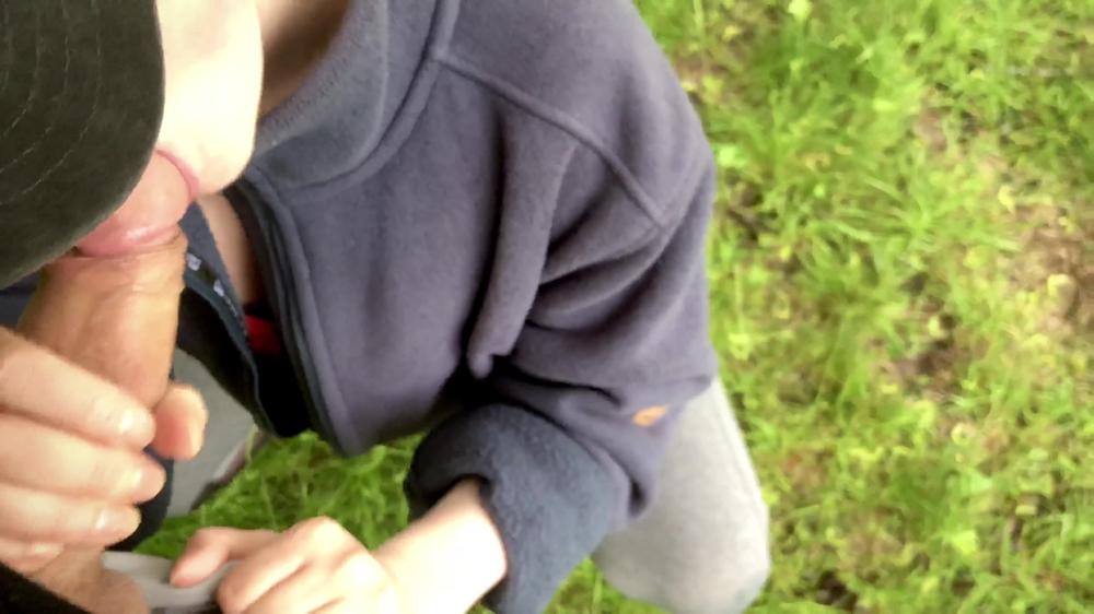 Blowjob in the forest during the rain. LeoKleo