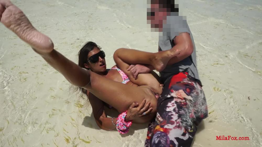 Public Anal sex on beach! Mila Fox