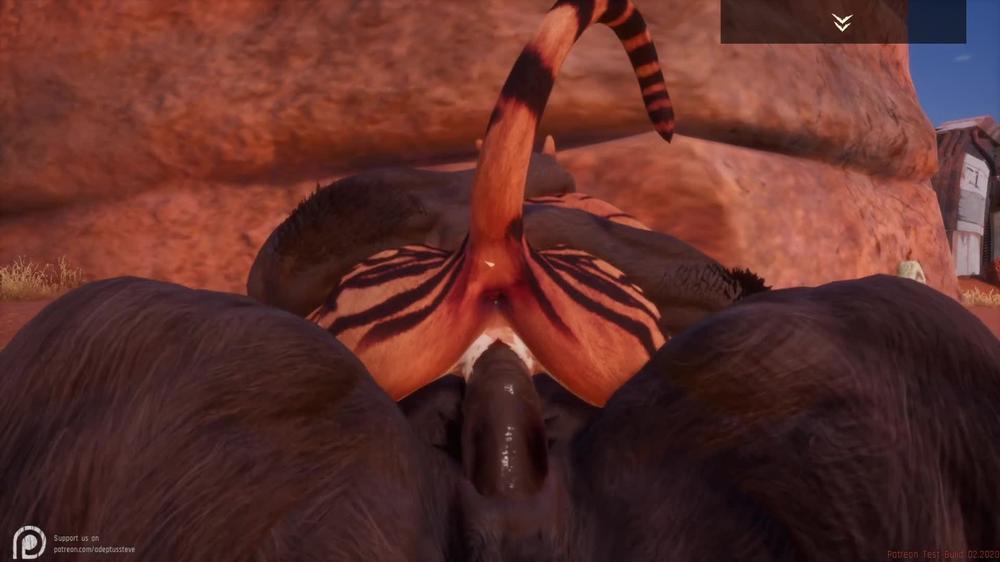 Wild Life / Tiger girl wants Huge Minotaur cock