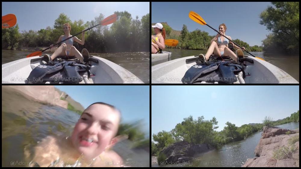 Jackie Marie Jupiter Public Flashing Three Girl Kayak Trip